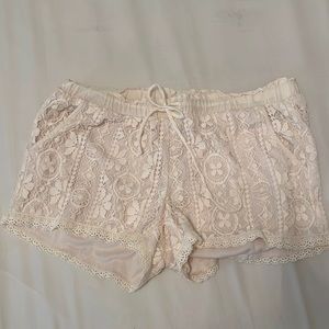 Medium Cream Lace Shorts